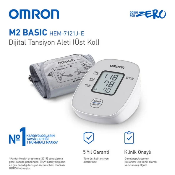 Omron M2 Basic HEM-7121J-E Koldan Ölçer Tansiyon Aleti